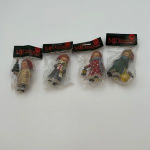 Vintage MJD Designs 1980’s Girl Ornaments set of 4